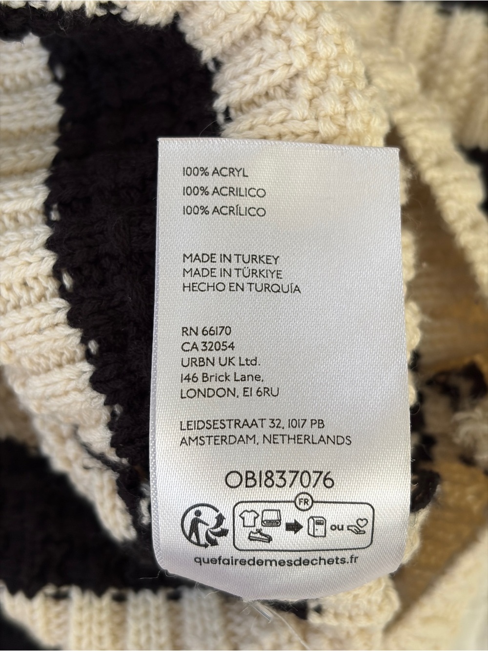 Anthropologie Black and Cream Striped Button-Front Crop Cardigan - Picture 7 of 10